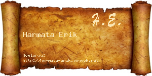 Harmata Erik névjegykártya